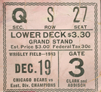 1943 NFL Championship Game Ticket